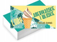 Wizytówki firmowe GOTOWY PROJEKT GRATIS 200 sztuk LODY WŁOSKIE AMERYKAŃSKIE