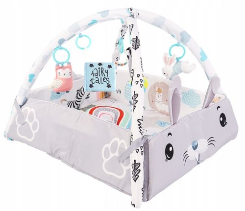 Duża Mata Edukacyjna Miękka Interaktywna 4w1 Poduszka Minky 20 piłek na Arena.pl