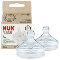 NUK Smoczek silikonowy do butelki FOR NATURE rozmiar L szybki przepływ 2szt