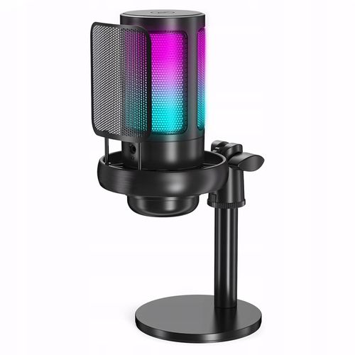 MIKROFON GAMINGOWY USB DO KOMPUTERA POP-FILTER POJEMNOŚCIOWY WYCISZ FUNKCJA na Arena.pl