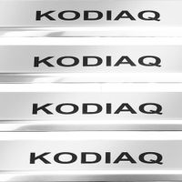 Listwa progowa SKODA KODIAQ Stal nierdzewna 304 połysk z czarnymi literami