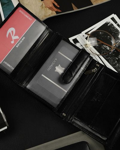 pojemny, pionowy portfel męski z połyskującej skóry naturalnej - ronaldo na Arena.pl