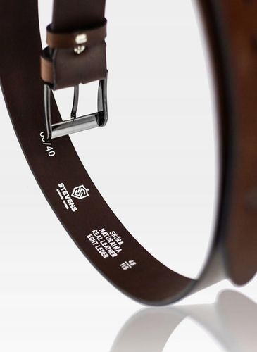 PASEK SKÓRZANY MĘSKI SZEROKI BRĄZOWY STEVENS Q2-V na Arena.pl