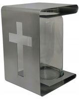 KAPLICZKA METAL SZKŁO / SREBRNY / 2 gat. 1 SZTUKA