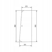 Szyba drzwi przednia Case XL 495, 595, 695, 795, 895, 995, 743