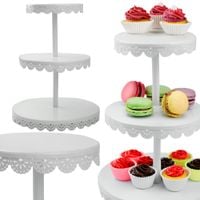 PATERA METALOWA 3 POZIOMY DESEROWA NA CIASTO DESERY OWOCE PRZEKĄSKI 26 cm