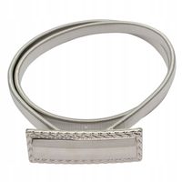 Pasek damski sprężynka prostokąt warkocz srebrny