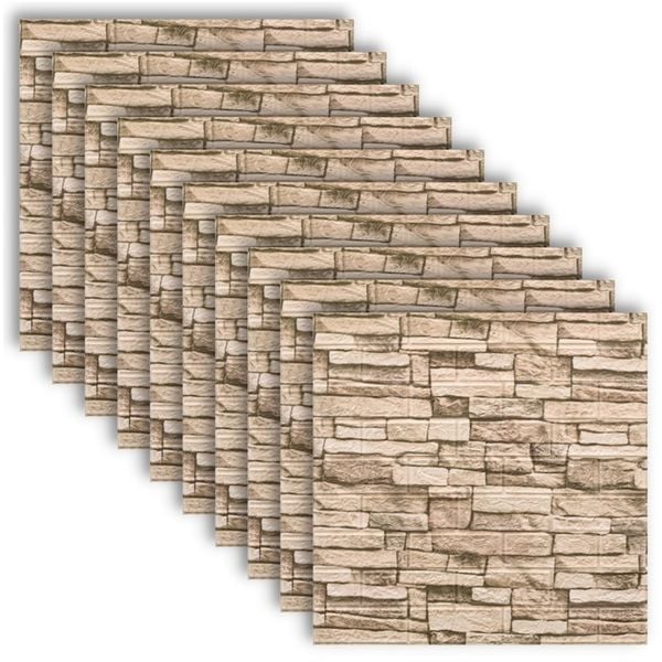 x10 PANELE ŚCIENNE SAMOPRZYLEPNE KAMIEŃ CEGŁA TAPETA MUR IMITACJA 3D zdjęcie 1