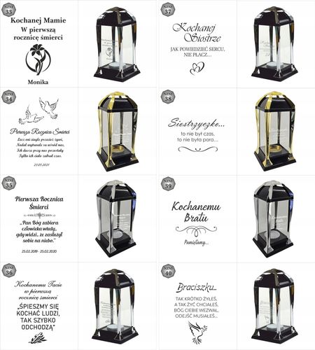 Znicz personalizowany świąteczny elegancka latarenka z grawerem na Arena.pl