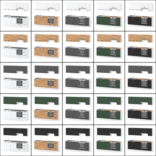 Kuchnia Modułowa Mokka Plus 2.4m Zestaw Z Blatem Pojemna Biała Nowoczesna na Arena.pl
