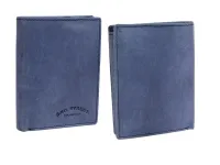 granatowy pionowy skórzany portfel męski bag street