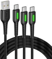 Kabel USB-C QC3.0 3.1A - Zestaw 3 szt. 3m + 1,8m + 0,5m Pleciony INIU
