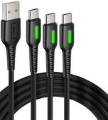 Kabel USB-C QC3.0 3.1A - Zestaw 3 szt. 3m + 1,8m + 0,5m Pleciony INIU