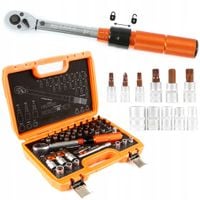 ZESTAW KLUCZ DYNAMOMETRYCZNY BJC 1/4" 5-25 Nm + NASADKI CERTYFIKAT WALIZKA