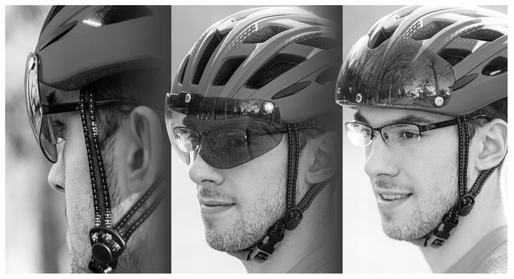 Kask rowerowy z szybą HT19 - madani zdjęcie 4