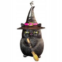 ŚWIECA RYTUALNA Z WOSKU PSZCZELEGO KOT Z MIOTŁĄ 1 SZT