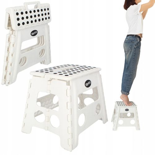 Taboret składany stołek podnóżek antypoślizgowy biały Easyform 32cm na Arena.pl
