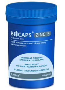 Suplement Bicaps Zinc cytrynian cynku+miedź 60 kapsułek
