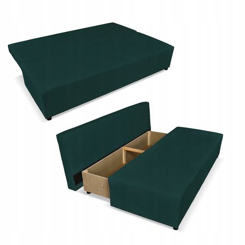 Kanapa sofa KIMO funkcja spania pojemnik Family Meble Hunter zielony welur na Arena.pl