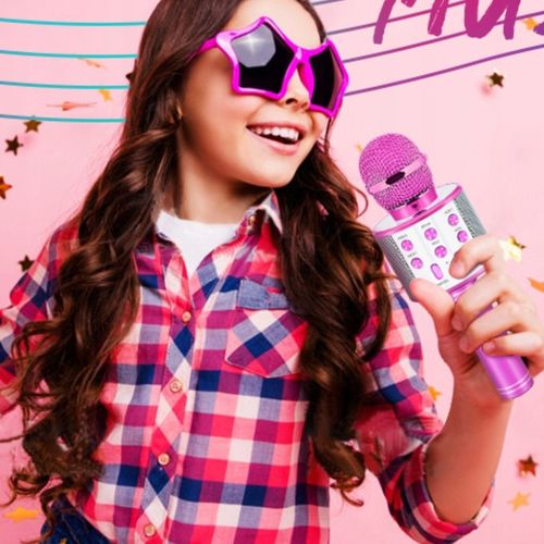 BEZPRZEWODOWY MIKROFON DLA DZIECI ZESTAW DO KARAOKE BLUETOOTH ETUI USB na Arena.pl