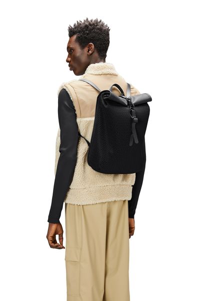 Rains plecak 38x28x12 cm ROLLTOP RUSKSACK MESH MINI W3 13350 01 BLACK zdjęcie 3