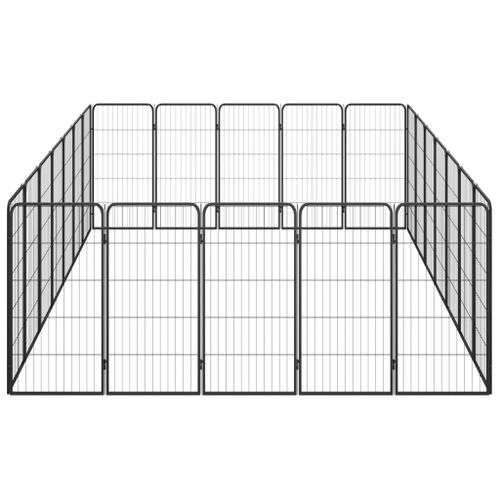 Kojec dla psa, 24 paneli, czarny, 50x100 cm, stal na Arena.pl
