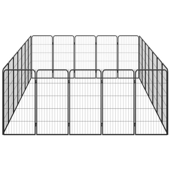 Kojec dla psa, 24 paneli, czarny, 50x100 cm, stal zdjęcie 4