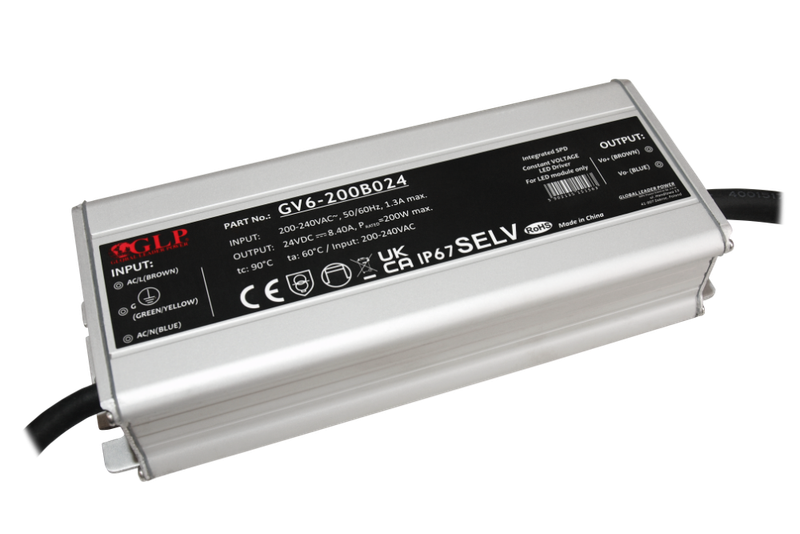 GLP PSU 200W: 24V/8.4A, CV, metal case, rectangular zdjęcie 1
