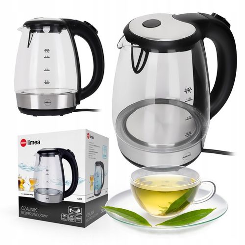CZAJNIK ELEKTRYCZNY BEZPRZEWODOWY SZKLANY C415 ELDOM 2200 W 1,7 l na Arena.pl