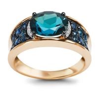 Złoty pierścionek PXD5246 - Topaz błękitny