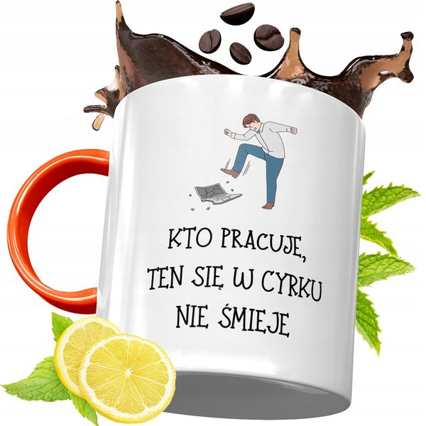 Kubek Pomarańczowy Dla Pracownika Prezent Z Nadrukiem Ze Zdjęciem zdjęcie 1