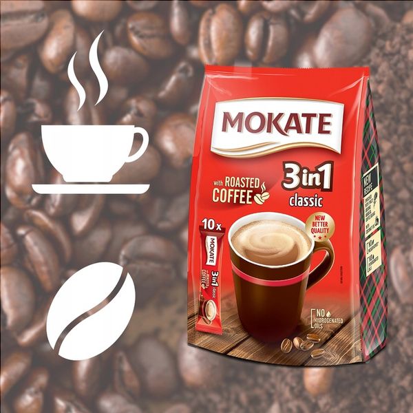 Napój Kawowy 3w1 Classic Mokate Mix Kawowy Instant 10 saszetek zdjęcie 14