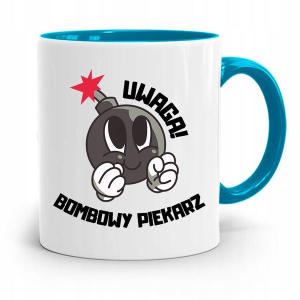Kubek Błękitny Prezent Dla Bombowy Piekarza Z Nadrukiem Ze Zdjęciem zdjęcie 1