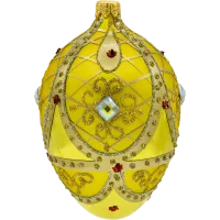 Bombka choinkowa szklana: Ekskluzywne jajo Faberge z kamieniami: żółte
