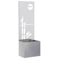 Donica ogrodowa z dekoracyjną płytą Srebrny 50 x 140 cm