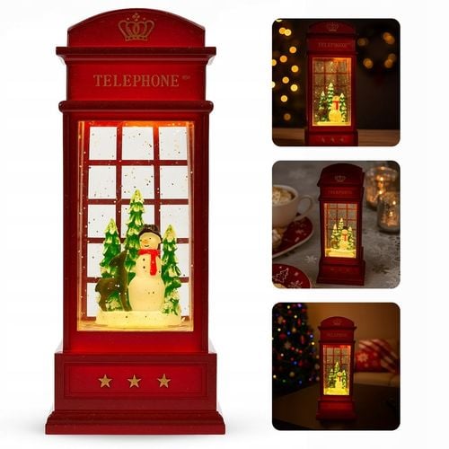 Budka Telefoniczna Świąteczna z Bałwankiem, Pozytywką i Brokatem LED na Arena.pl