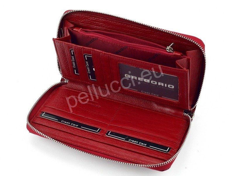 Portfel damski skórzany PELLUCCI PT-119 Czerwony zdjęcie 3