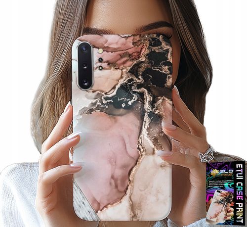 ETUI DO SAMSUNG NOTE 10 PLUS - ELEGANCKI MARMUREK MODNE WZORY + FOLIA na Arena.pl