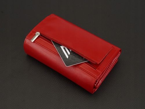 KOCHMANSKI portfel damski skórzany średni zapinany super pojemny czerwony na Arena.pl