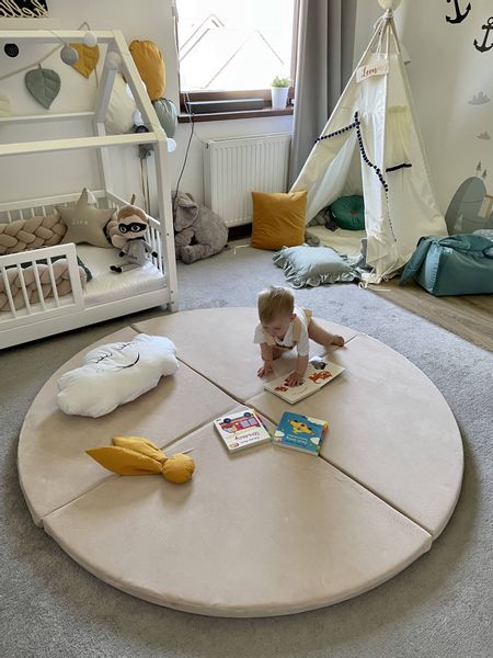 Mata do zabawy 160cm dla Dziecka okrągła składana, Niebieski zdjęcie 8