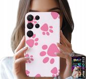 ETUI DO SAMSUNG GALAXY S25 ULTRA - RÓŻOWE PSIE ŁAPKI, PLECKI, OBUDOWA CASE