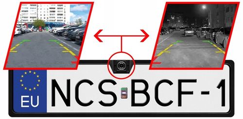 KAMERA COFANIA W RAMCE TABLICY REJESTRACYJNEJ 1280p AHD / NTSC FISHEYE 170° na Arena.pl