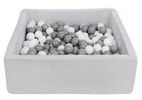 Suchy basen dla dziecka z piłeczkami 300szt, ok. 90x90 cm (biały, szary)