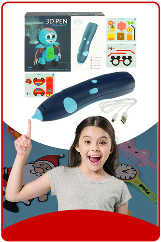 długopis drukarka 3d pen bezpieczny zestaw + wzory niebieski na Arena.pl