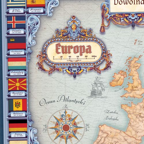 MAPA Europy płótno DEDYKACJA na URODZINY 70x100cm na Arena.pl