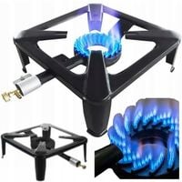 TABORET PALNIK ŻELIWNY GAZOWY KUCHENKA 30x30x12cm ZAWÓR KUCHNIA TURYSTYCZNA