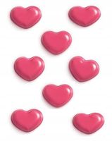 DEKORACJA CZEKOLADOWA - różowe serduszka 8 szt