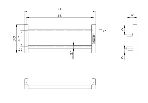 ELNA Wieszak KUCHENNY NA RĘCZNIK z podgrzewaniem Ladder Lux 2 Chrom na Arena.pl