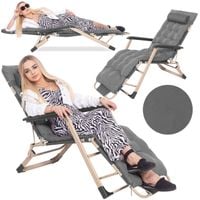 Leżak składany, metalowy zero gravity regulowana, leżanka ogrodowa szara