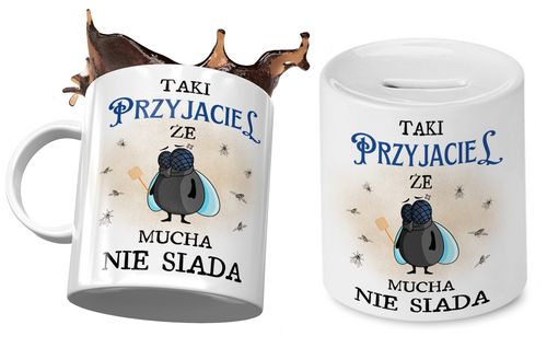 Dla Przyjaciela Zestaw Kubek + Skarbonka Prezent Z Nadrukiem Ze Zdjęciem na Arena.pl